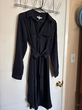 Tommy Hilfiger Navy Blue Long Sleeve Dress Work Office Casual Dress Size Large